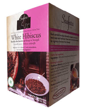 white hibiscus bissap roselle sabdariffa herbal tea saafara